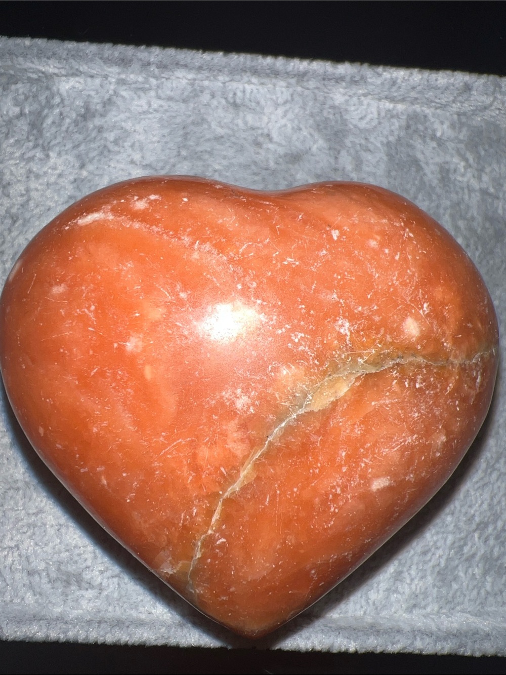 Heart-Shaped Orange calcite Decorative Stone Accent